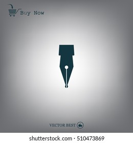 Fountain pen icon, flat design