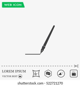 Fountain pen icon, flat design
