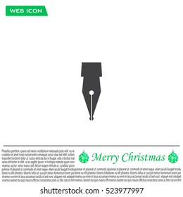 Fountain pen icon, flat design