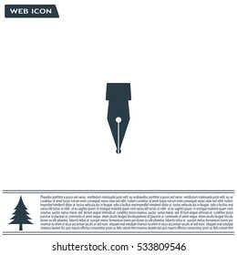 Fountain pen icon, flat design