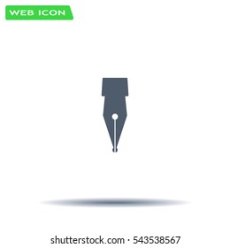 Fountain pen icon, flat design
