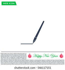 Fountain pen icon, flat design