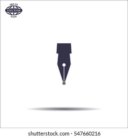 Fountain pen icon, flat design