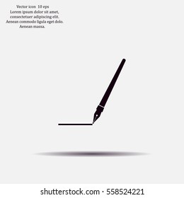 Fountain pen icon, flat design