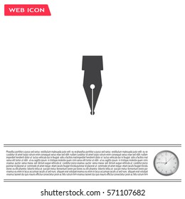 Fountain pen icon, flat design