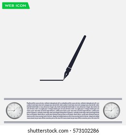 Fountain pen icon, flat design