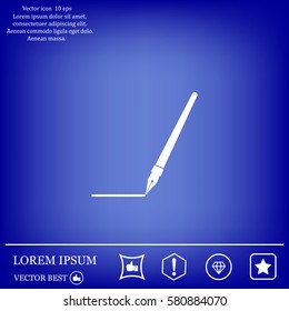 Fountain pen icon, flat design