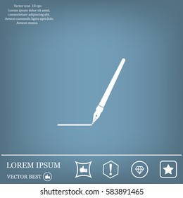 Fountain pen icon, flat design