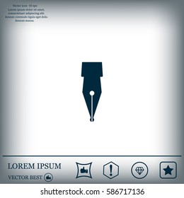 Fountain pen icon, flat design