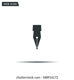 Fountain pen icon, flat design