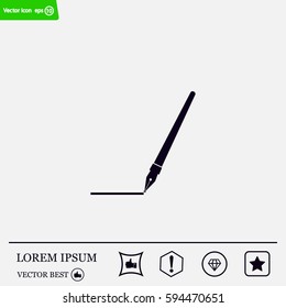 Fountain pen icon, flat design