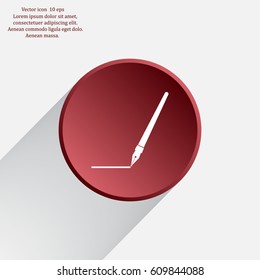 Fountain pen icon, flat design