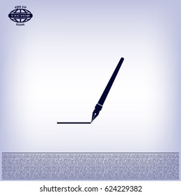 Fountain pen icon, flat design