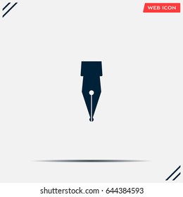 Fountain pen icon, flat design
