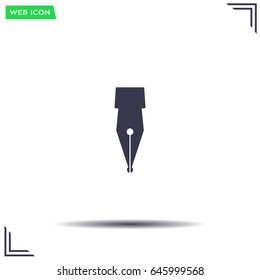 Fountain pen icon, flat design