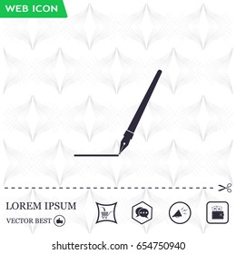 Fountain pen icon, flat design