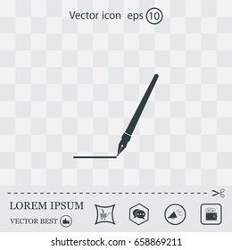 Fountain pen icon, flat design