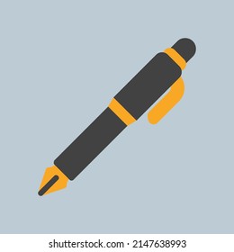 Fountain pen icon in flat style, use for website mobile app presentation