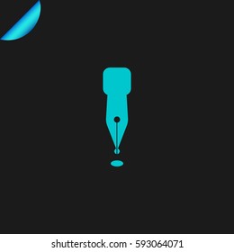 fountain pen icon illustration isolated vector sign symbo