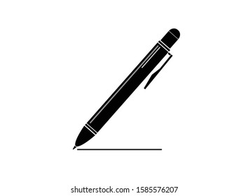 Fountain pen icon isolated on white background. Fountain pen simple silhouette. Web site page and mobile app design vector element.