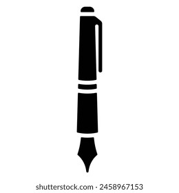 Fountain pen icon isolated on white background. Pen simple silhouette. Web site Website page and mobile app design vector element.