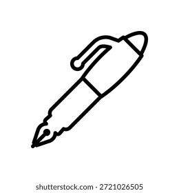 Icono de la pluma de fuente, Vector de línea