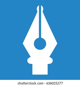 Fountain pen icon on blue background