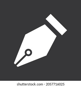 Fountain pen icon on grey background