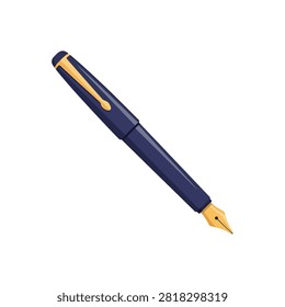 Fountain Pen Icon on White Background Vector Art Illustration on white background.