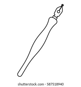 Fountain pen icon. Outline illustration of fountain pen vector icon for web