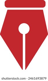 Fountain Pen Icon red color eps format 
