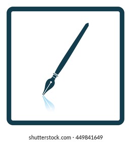 Fountain pen icon. Shadow reflection design. Vector illustration.