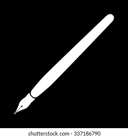 The fountain pen icon. Fountain pen symbol. Flat. Vector illustration