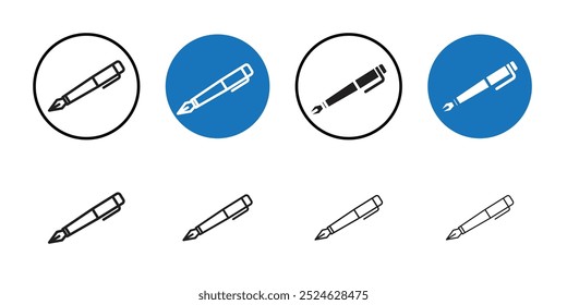 Fountain pen icon Thin line art collection
