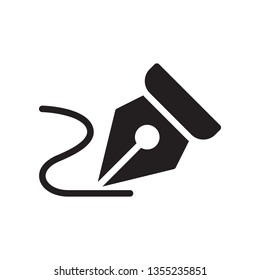 Fountain pen icon in trendy glyph style design. Vector graphic illustration. Pen icon for website design, logo, and ui. Vector file. EPS 10.