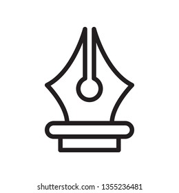Fountain pen icon in trendy outline style design. Vector graphic illustration. Pen icon for website design, logo, and ui. Editable vector stroke. EPS 10.