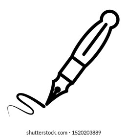 Fountain pen icon vector design template