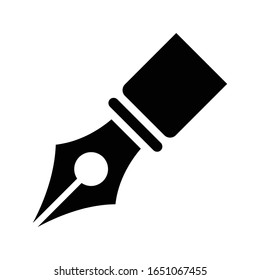 Plantilla de diseño vectorial de icono de pluma de fuente