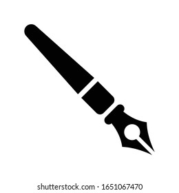 Plantilla de diseño vectorial de icono de pluma de fuente