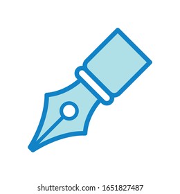 Plantilla de diseño vectorial de icono de pluma de fuente