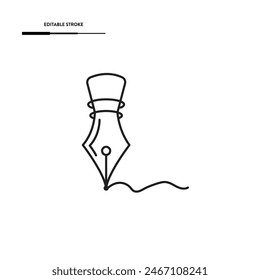 Fountain Pen Icon Vector Design.