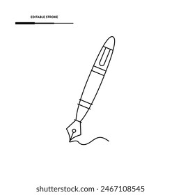 Fountain Pen Icon Vector Design.
