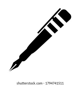 Fountain pen icon. Pen vector icon. Fountain pen icon isolated on white background. Simple icon. Simple logo.