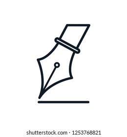 Fountain pen icon vector logo template