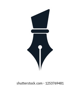 Fountain pen icon vector logo template
