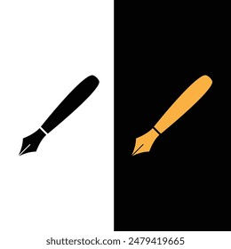Fountain pen icon vector logo design illustration