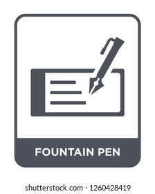 fountain pen icon vector on white background, fountain pen simple element illustration