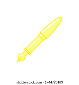 Vector de icono de pluma de fuente sobre fondo blanco