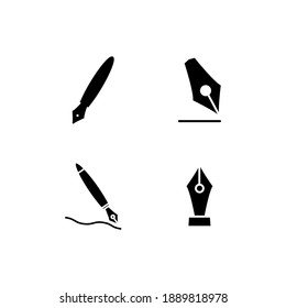 Fountain Pen Icon Vector Set