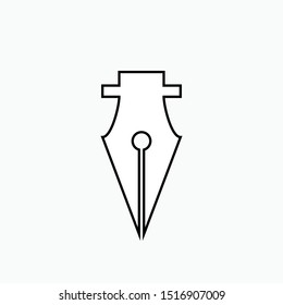 Fountain Pen Icon - Vector, Sign and Symbol for Design, Presentation, Website or Apps Elements. 